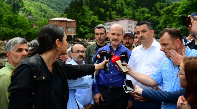 Soylu ve Pakdemirli Heyelan ve Sel Olayının Yaşandığı Araklı İlçesindeler