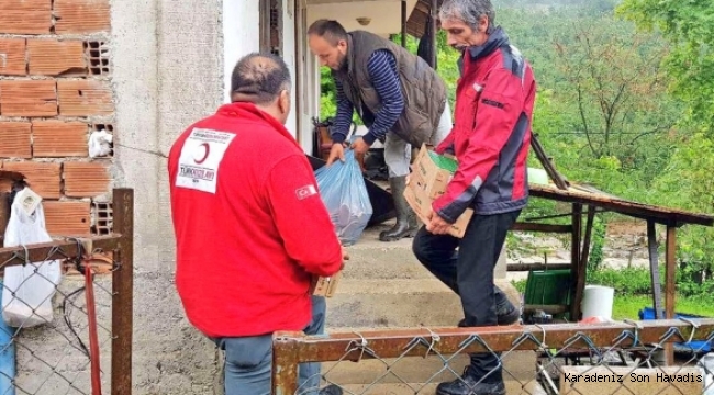 Kızılay'dan Düzce'deki selzedelere yardım