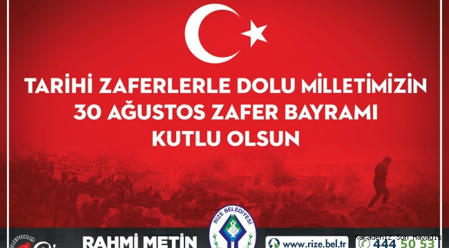 BAŞKAN METİN’DEN “30 AĞUSTOS ZAFER BAYRAMI” MESAJI