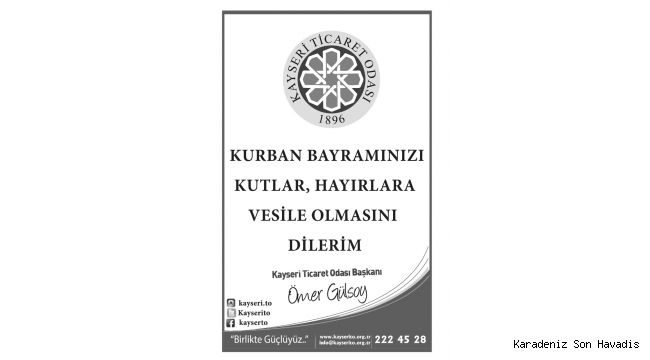 Kayseri Ticaret Odası Kurban Bayramı Mesajı