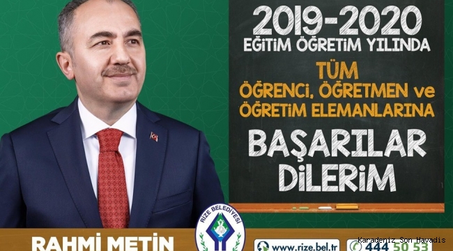 Rahmi Metin'den, 2019-2020 Eğitim Öğretim Yılı Mesajı