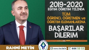 Rahmi Metin'den, 2019-2020 Eğitim Öğretim Yılı Mesajı