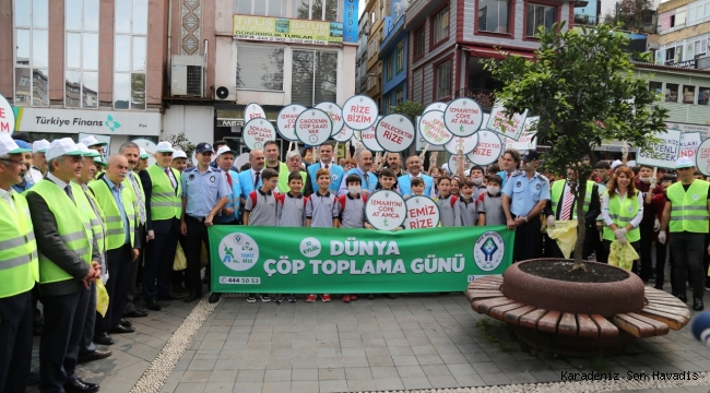 Rize Belediyesi'nden çöp toplama etkinliği