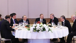 Cumhurbaşkanı Erdoğan, Türk Dili Konuşan Ülkeler İş Birliği Konseyi sonrası verilen resepsiyona katıldı