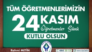 Başkan Metin'den 24 Kasım öğretmenler günü mesajı