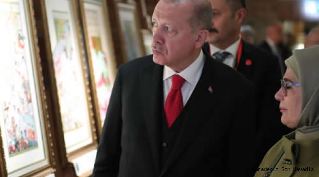 Cumhurbaşkanı Erdoğan, “Minyatürlerle Osmanlı Devri Türk Okçuluğu” sergisini gezdi