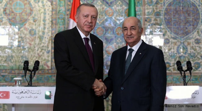 Cumhurbaşkanı Erdoğan, Cezayir Cumhurbaşkanı Tebbun ile ortak basın toplantısı düzenledi