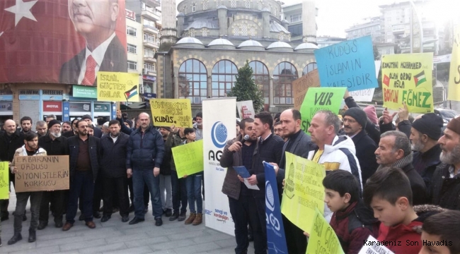 RİZE ANADOLU GENÇLİKTEN, ABD’NİN FİLİSTİNİ İŞGAL PROJESİNE BÜYÜK TEPKİ