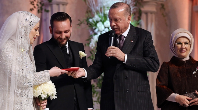 Cumhurbaşkanı Erdoğan, yeğeninin nikah şahitliğini yaptı