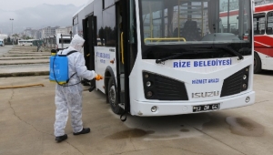 Rize Belediyesi Toplu Taşıma Araçlarını Dezenfekte Ediyor