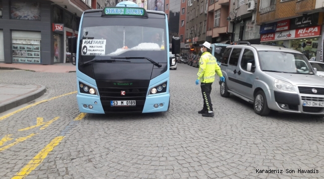 Rize’de Dolmuş ve Özel Halk Otobüslerine Yönelik Denetim Yapıldı