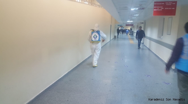 Rize'de Hastaneler Koronavirüs Tedbirleri Kapsamında Sürekli Dezenfekte Ediliyor