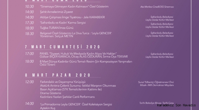 Safranbolu Belediyesi 8 Mart Programı Belli Oldu