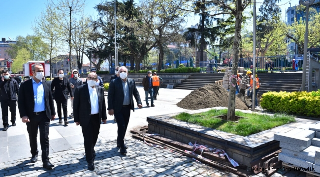 VALİ USTAOĞLU VE BAŞKAN ZORLUOĞLU MEYDAN’DA İNCELEMELERDE BULUNDU