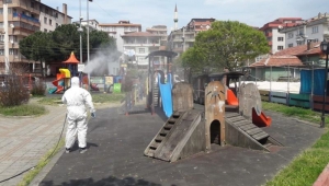 Zonguldak'ta Çocuk Parkları ve Çöp Konteynerleri Dezenfekte Edildi