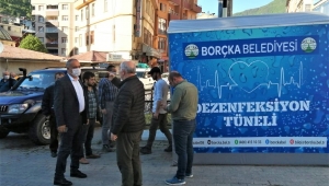 BORÇKA BELEDİYESİ DEZENFEKSİYON TÜNELİ ÜRETTİ
