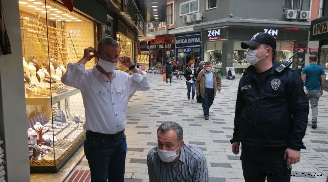 Rize'de Sosyal Mesafe ve Maske Denetimi Yapıldı