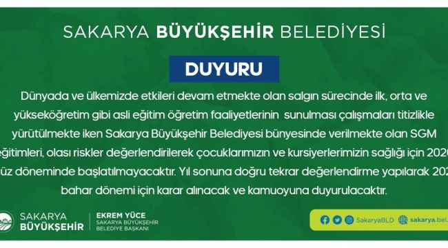 Büyükşehir'den erteleme açıklaması