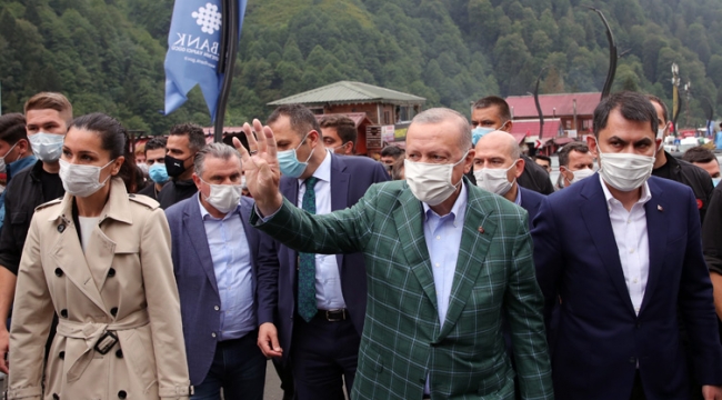 Cumhurbaşkanı Erdoğan, Ayder Yaylası'nda incelemelerde bulundu