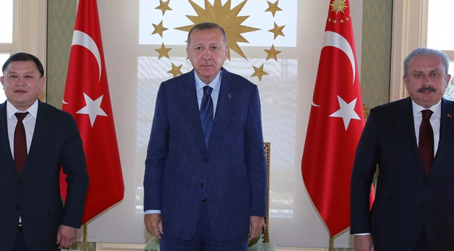 Cumhurbaşkanı Erdoğan, Kırgızistan Meclis Başkanı Cumabekov'u kabul etti