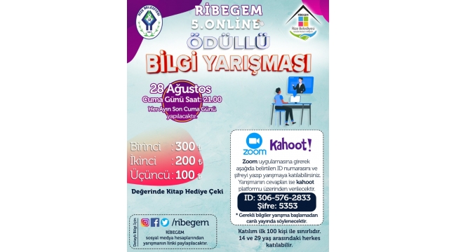 RİBEGEM’DEN GENÇLERE HER AY ÖDÜLLÜ BİLGİ YARIŞMASI