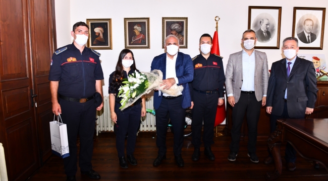 BAŞKAN ZORLUOĞLU İTFAİYE PERSONELİNİ AĞIRLADI