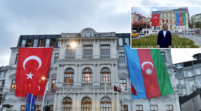 Beyoğlu Belediyesi'nden Azerbaycan'a Bayraklı Destek