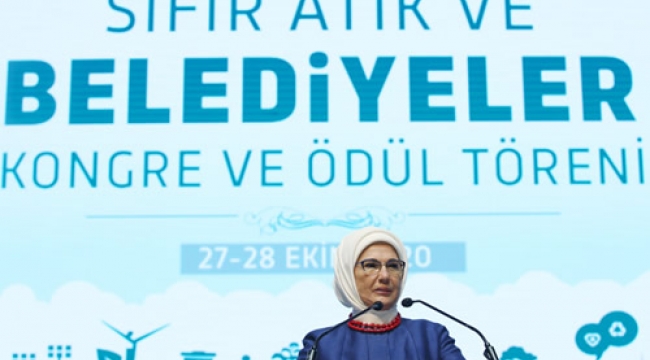 Emine Erdoğan, Sıfır Atık ve Belediyeler Kongre ve Ödül Töreni’ne katıldı