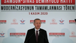 Cumhurbaşkanı Erdoğan, Samsun-Sivas Demiryolu Hattı Modernizasyon Tamamlanması Töreni’ne katıldı.