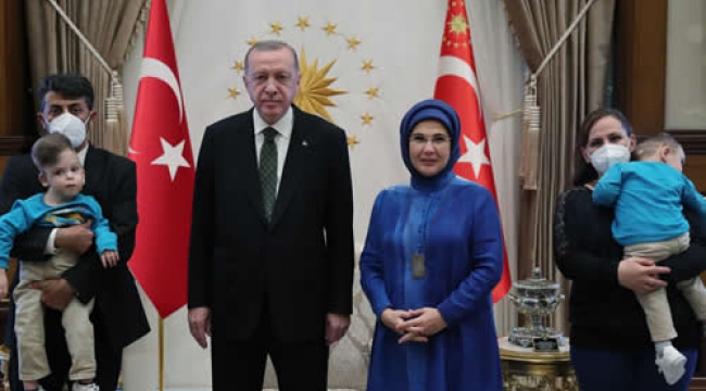Cumhurbaşkanı Erdoğan, siyam ikizleri Derman ve Yiğit Evrensel’i kabul etti