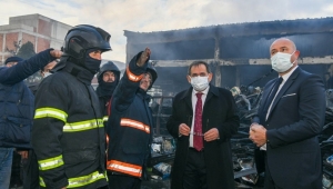 Başkan Demir, yangının çıktığı bölgede