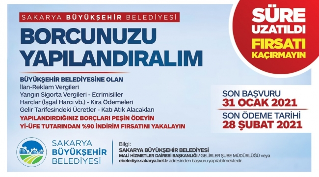 Yapılandırmalarda süre 31 Ocak’a kadar uzatıldı