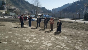 Görele Belediye Başkanı Tolga Erener, saha çalışmalarını yerinde inceledi