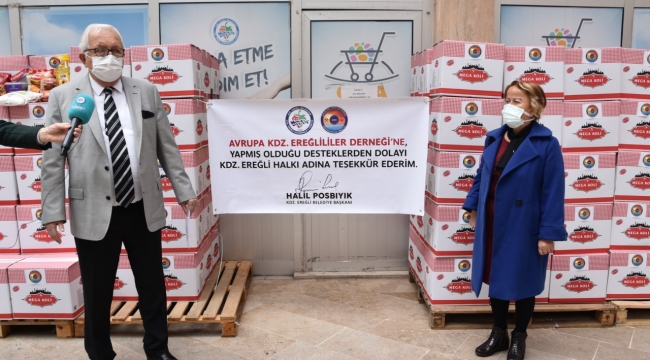 GURBETÇİLER, GIDA KOLİSİ DESTEĞİNDE BULUNDU