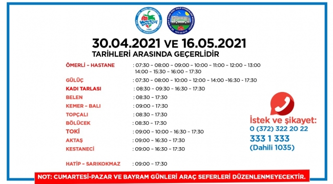 HALK OTOBÜSÜ SEFERLERİ KISITLANDI