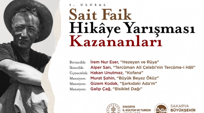 1. Ulusal Sait Faik Abasıyanık Hikâye Yarışmasında sonuçlar açıklandı