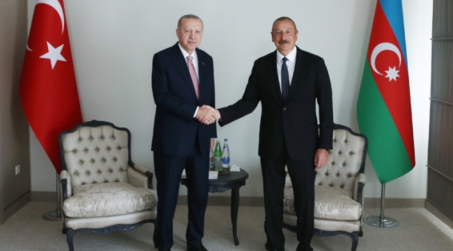 Cumhurbaşkanı Erdoğan, Azerbaycan Cumhurbaşkanı Aliyev ile Fuzuli'de bir araya geldi