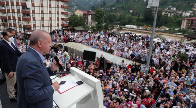 Cumhurbaşkanı Recep Tayyip Erdoğan,Güneysu’da halka hitap etti.