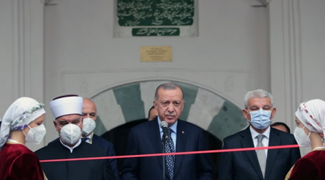 Cumhurbaşkanı Erdoğan, Saraybosna’da restore edilen Başçarşı Camisi’nin açılışını yaptı