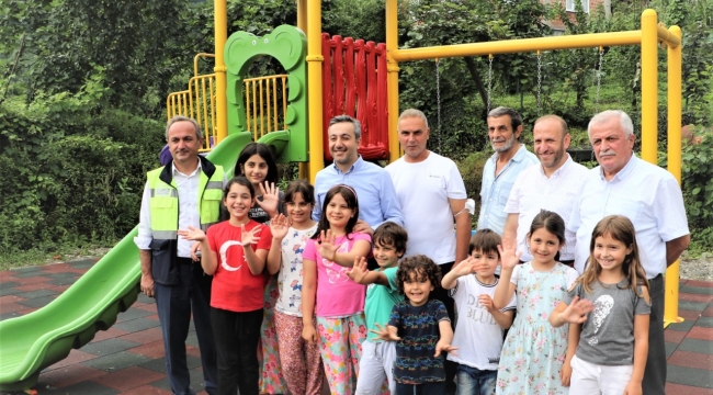 Rize'de köylere kurulan oyun parkları çocukları sevindirdi