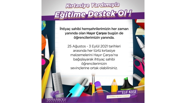 Safranbolu Belediyesi'nden eğitime destek çağrısı