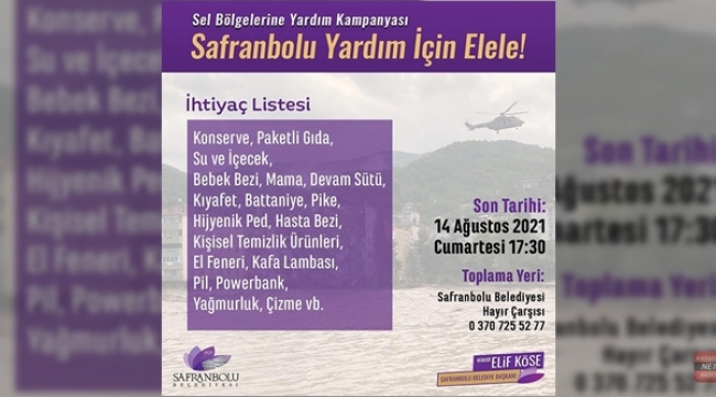 Safranbolu Belediyesinden Afet Bölgelerine Destek