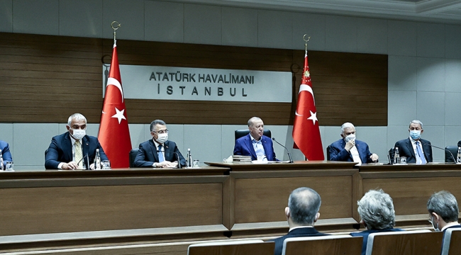 Cumhurbaşkanı Erdoğan, ABD'ye hareketinden önce basın toplantısı düzenledi