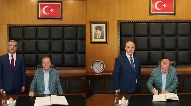 Cumhurbaşkanı Erdoğan, Kahramanmaraş Büyükşehir Belediye Başkanı Güngör ile Vali Coşkun'u ziyaret etti