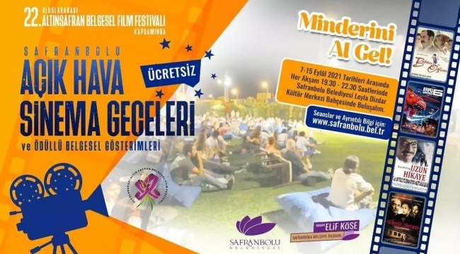 Safranbolu'da Açık Hava Sinema Geceleri Başlıyor