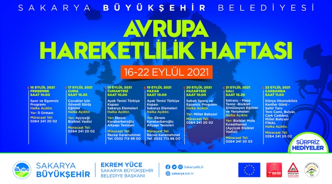 Sakarya’da Avrupa Hareketlilik Haftası bir dizi etkinlikle geçecek