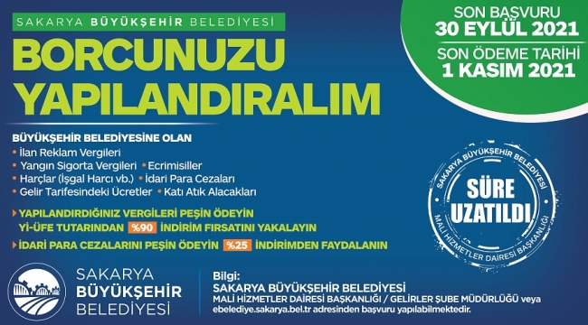 Yapılandırma fırsatına 1 ay daha ek süre