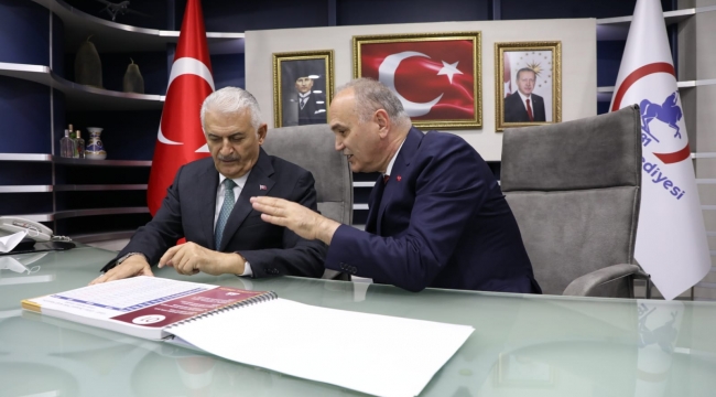 BAŞKAN ÖZLÜ, SON BAŞBAKAN YILDIRIM’I AĞIRLADI