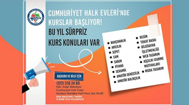 Cumhuriyet Halk Evleri'nde kurslar başlıyor