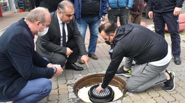 Görele Belediyesi,şehir şebekesi logarlarının ağzına filtre sistemi denemesi yapıldı